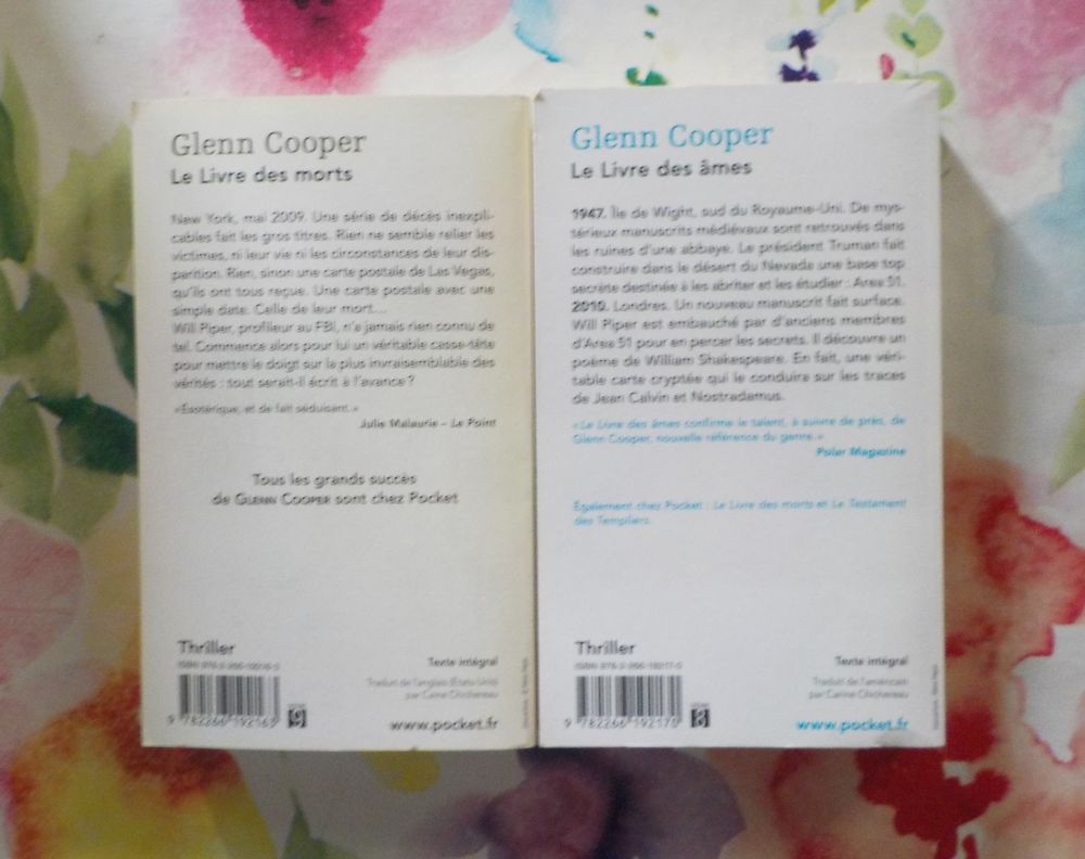 LE LIVRE DES MORTS et LE LIVRE DES &Acirc;MES de Glenn COOPER Livres et BD