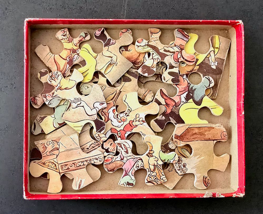 Puzzle en bois de 1958, Blanche neige et 7 nains Walt Disney Jeux / jouets