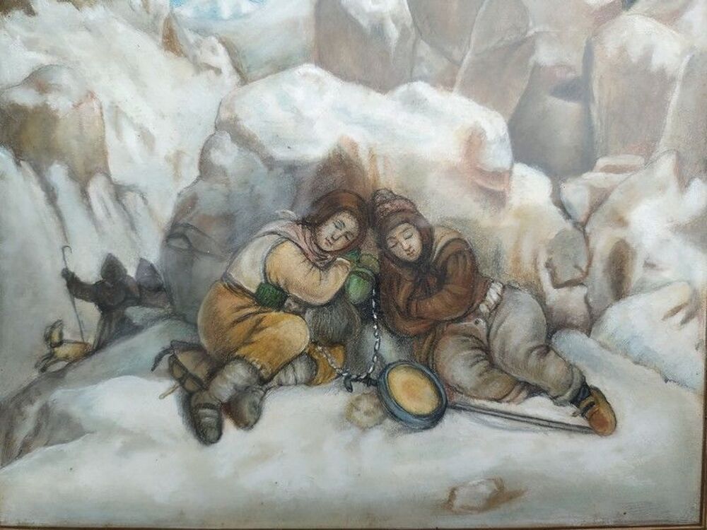 Tableau Dessin Pastel Les Petits Savoyards &Eacute;gar&eacute;s 1841 