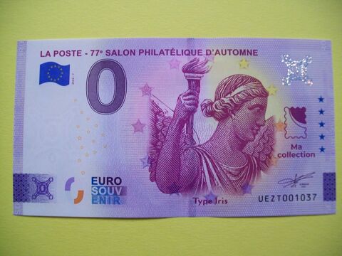 Billet souvenir 0 euro,
77 ème Salon Philatélique d' Automne 7 Reims (51)
