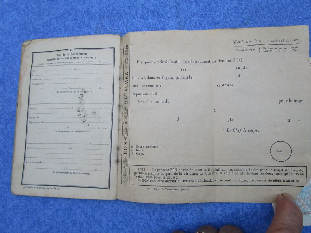 Livret militaire fran&ccedil;ais 