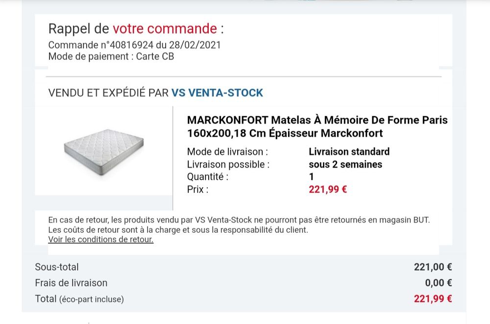 MATELAS
MESURE :160/200 Meubles