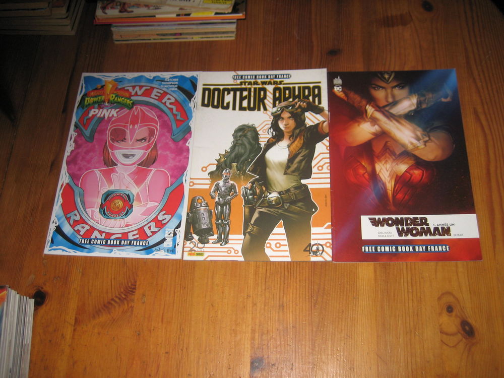 lot 3 fascisules FREE COMICS BOOK DAY FRANCE 217 STAR WARS WONDER WOMAN POWER RANGERS Livres et BD