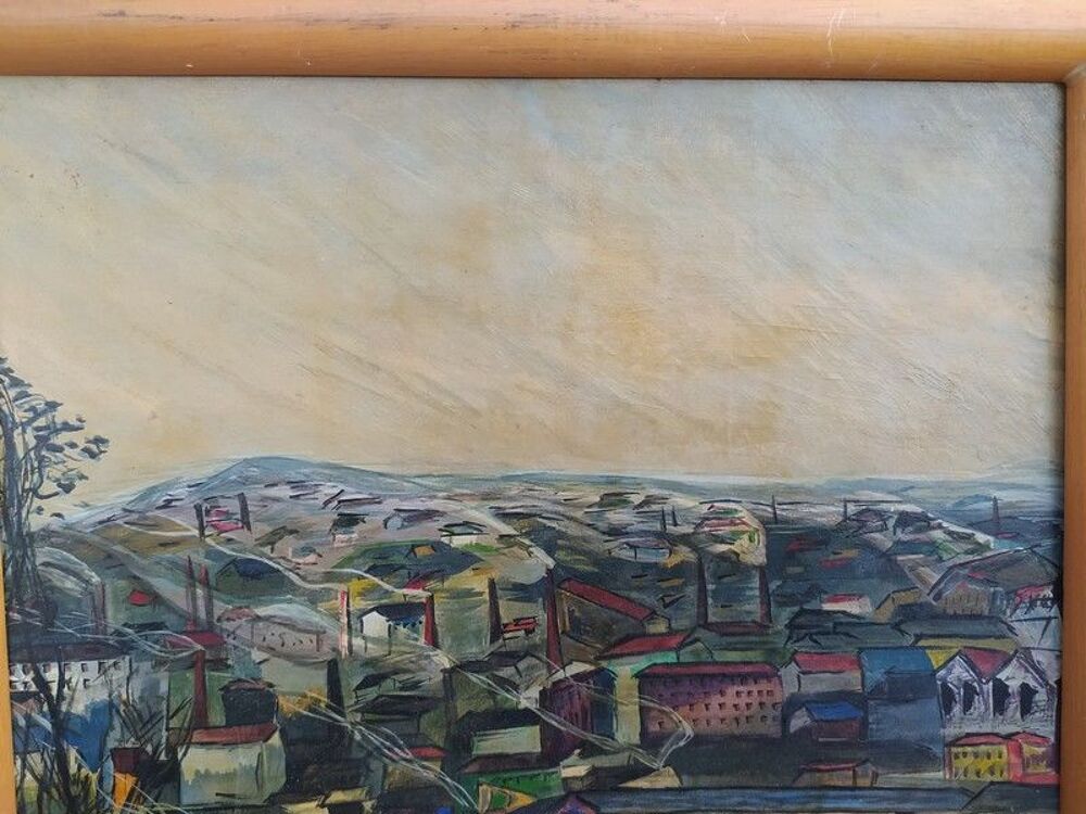 Tableau Intitul&eacute; Les Toits Sign&eacute; R. Genty (Ren&eacute; Genty) 
