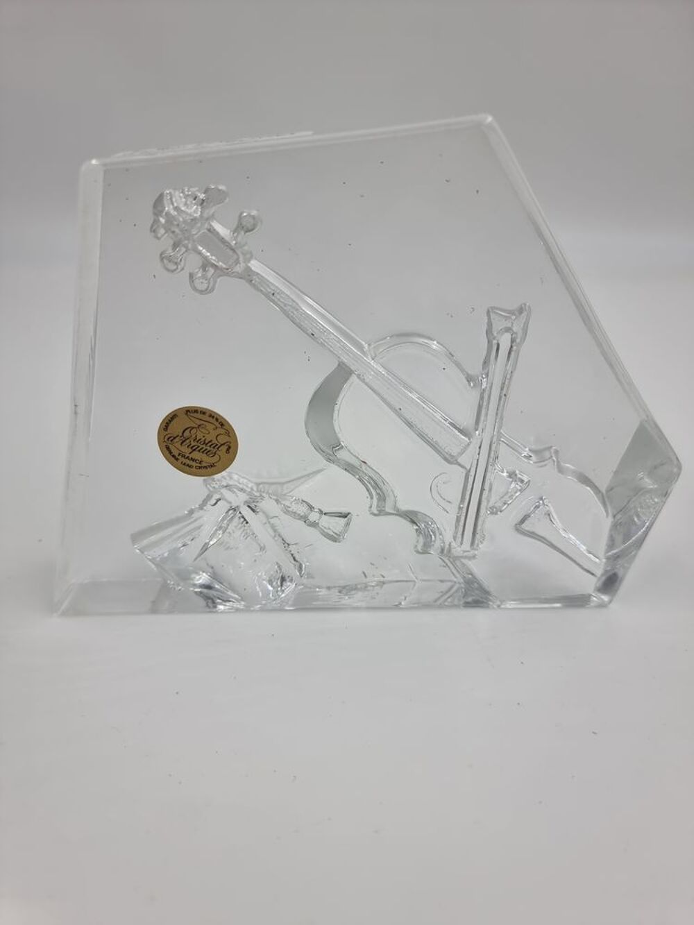 Sculpture violon Cristal d'Arques neuve Décoration