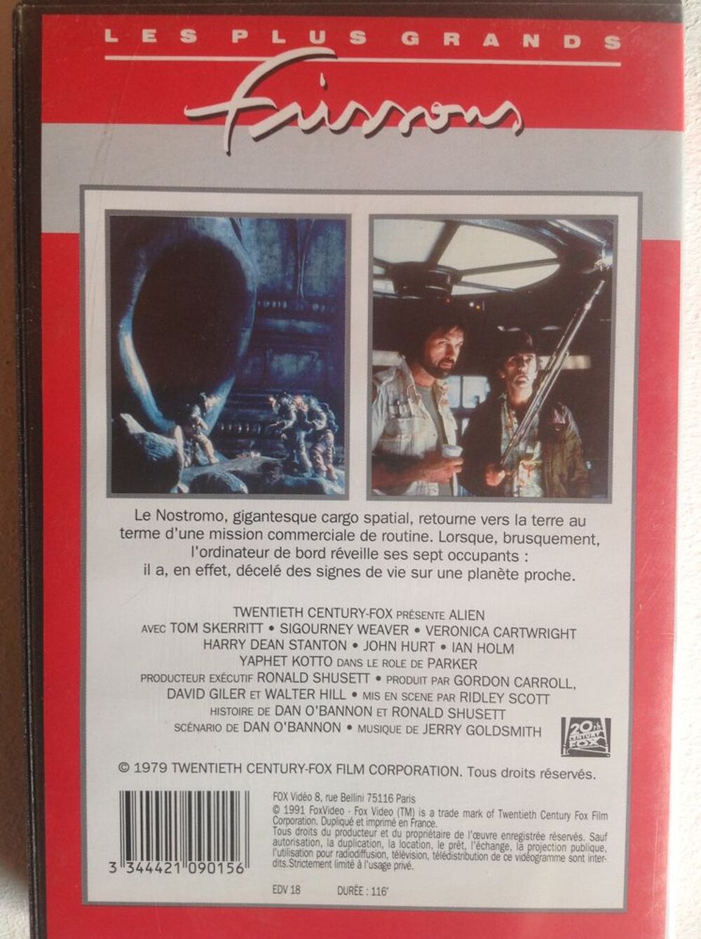 ALIEN FILM DE RIDLEY SCOTT SIGOURNEY WEAVER K7 VID&Eacute;O Envoi P DVD et blu-ray