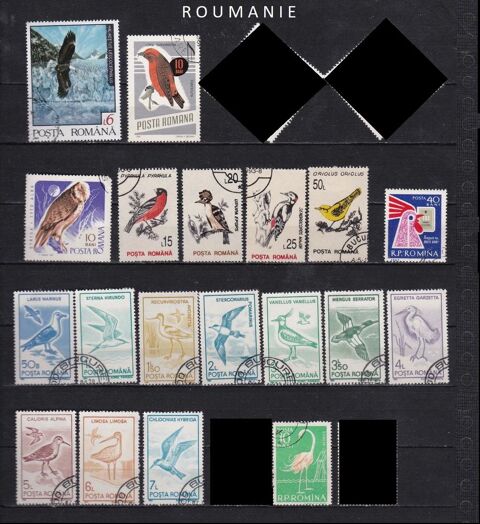 lot de 26 timbres de ROUMANIE avec des OISEAUX 2 Les glisottes-et-Chalaures (33)