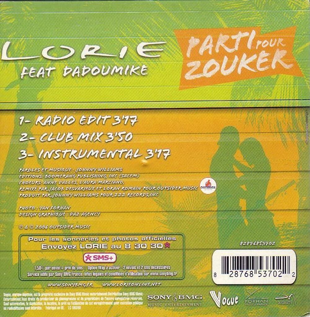 CD Lorie "Partie pour zouker" CD et vinyles