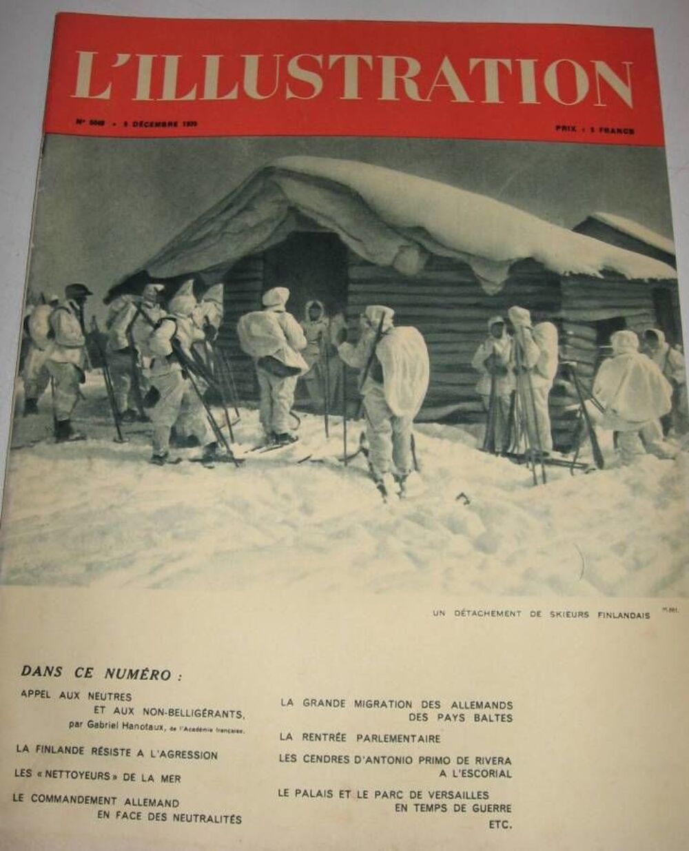 ILLUSTRATION 5049 - 9 DEC 1939 - LA FINLANDE RESISTE... Cuisine