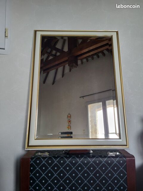 Grand miroir blanc avec liser dor et biseaut 65 Saint-Ferrol-d'Auroure (43)