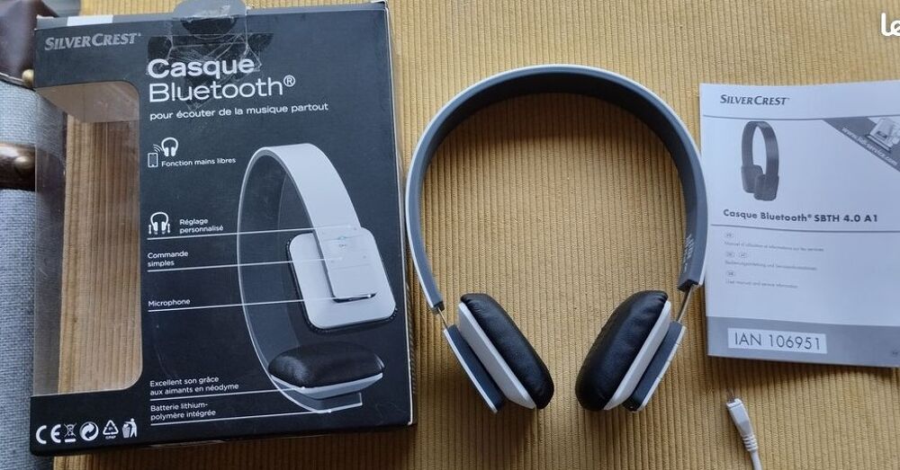 Casque Bluetooth sans fil blanc Matériel informatique