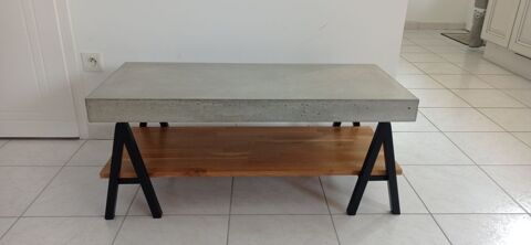 Table basse en ch�ne et b�ton cir� 80 Saint-Brevin-les-Pins (44)