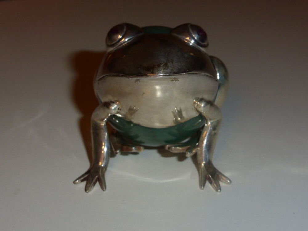 Grenouille 3 morceaux argent et pierre 