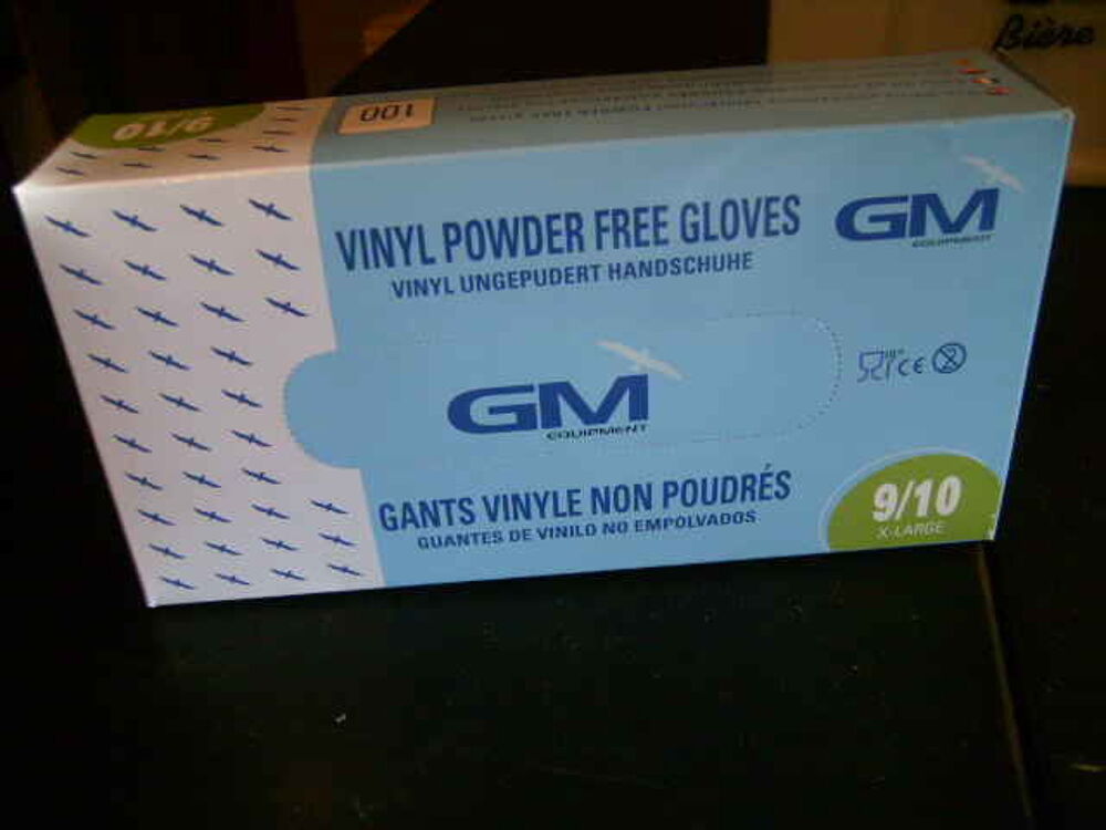 Gants plastiques vinyl 100x Bricolage