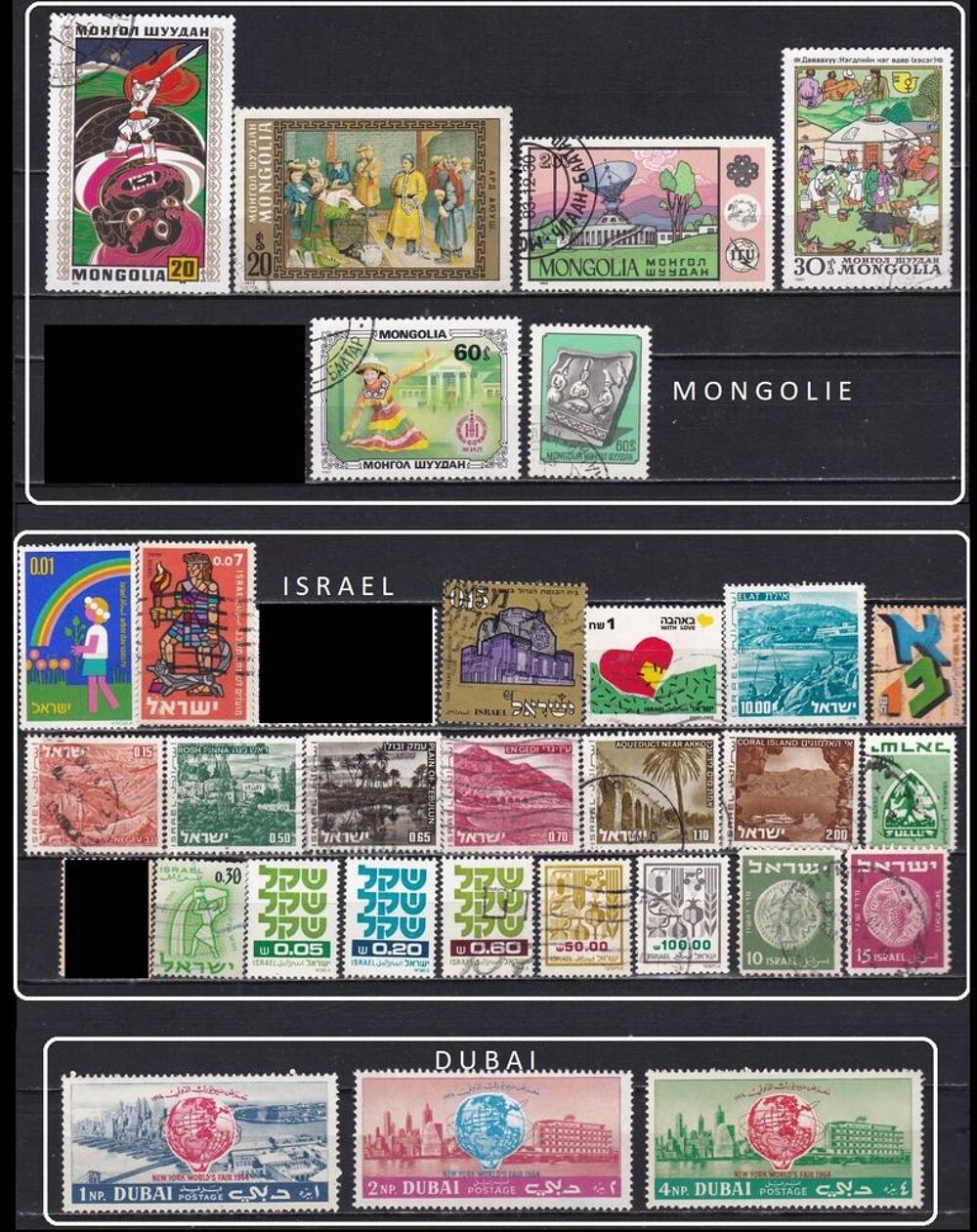 lot de 146 timbres de PAYS d'ASIE 