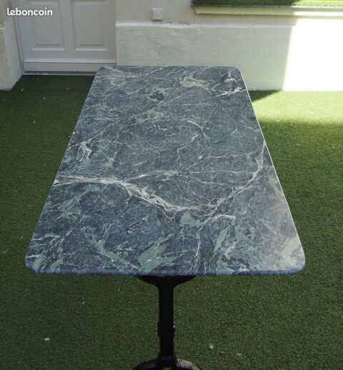 Table bistrot fonte et marbre 120 Saumur (49)
