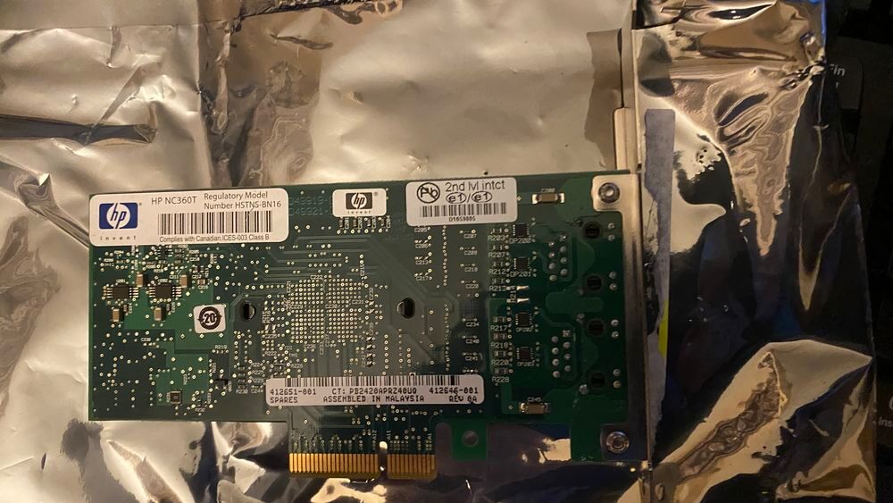 Carte r&eacute;seau HP NC360T 2 ports gigabit Matériel informatique