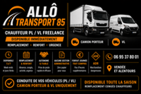   Chauffeur poids lourd / VL freelance disponible immédiatemen 