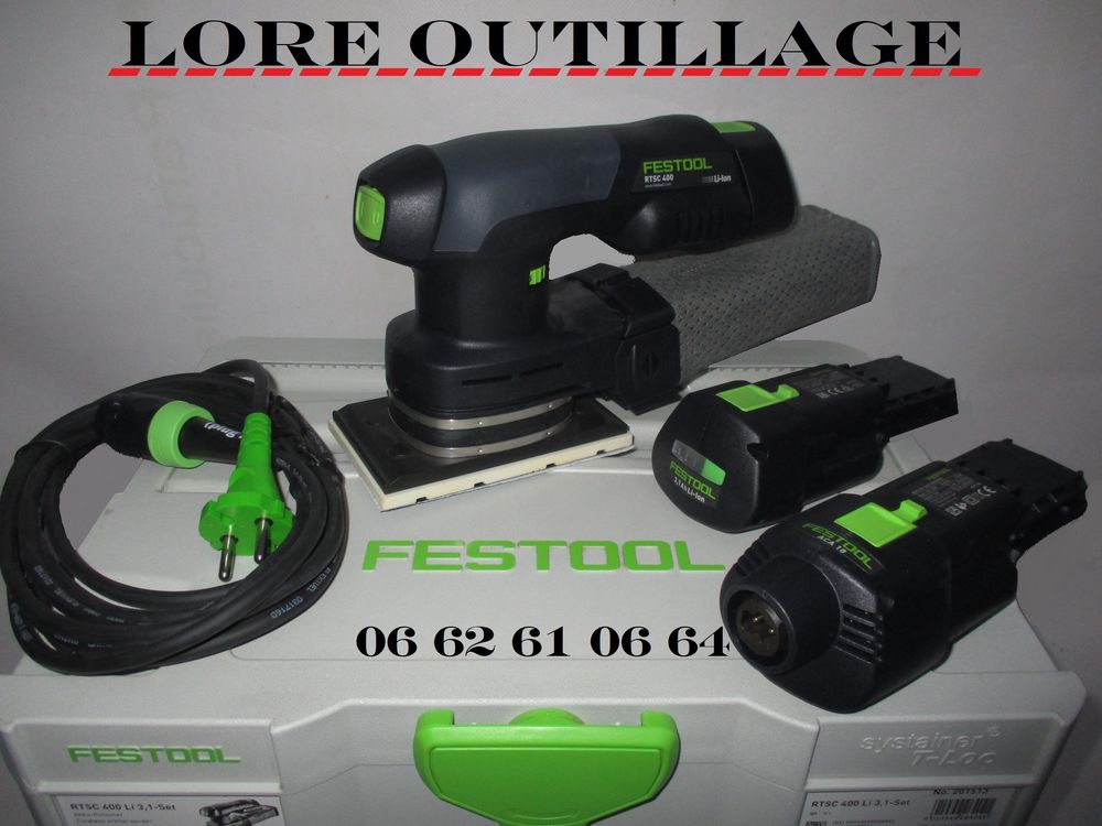 FESTOOL RTSC 400 Li - ponceuse vibrante hybride Bricolage