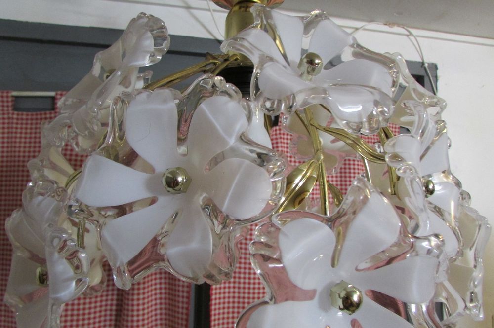 Suspension, lustre vintage , 18 fleurs Décoration