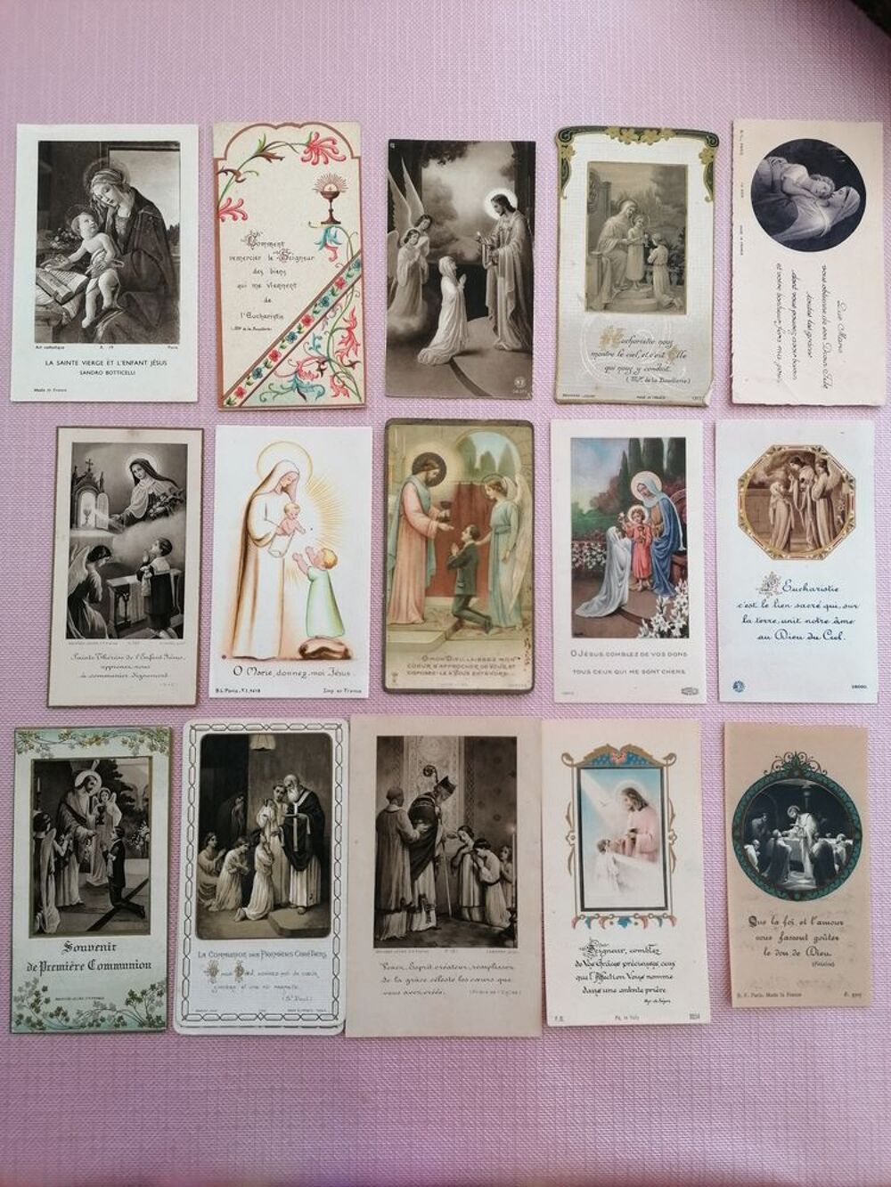 Lot d'images pieuses 