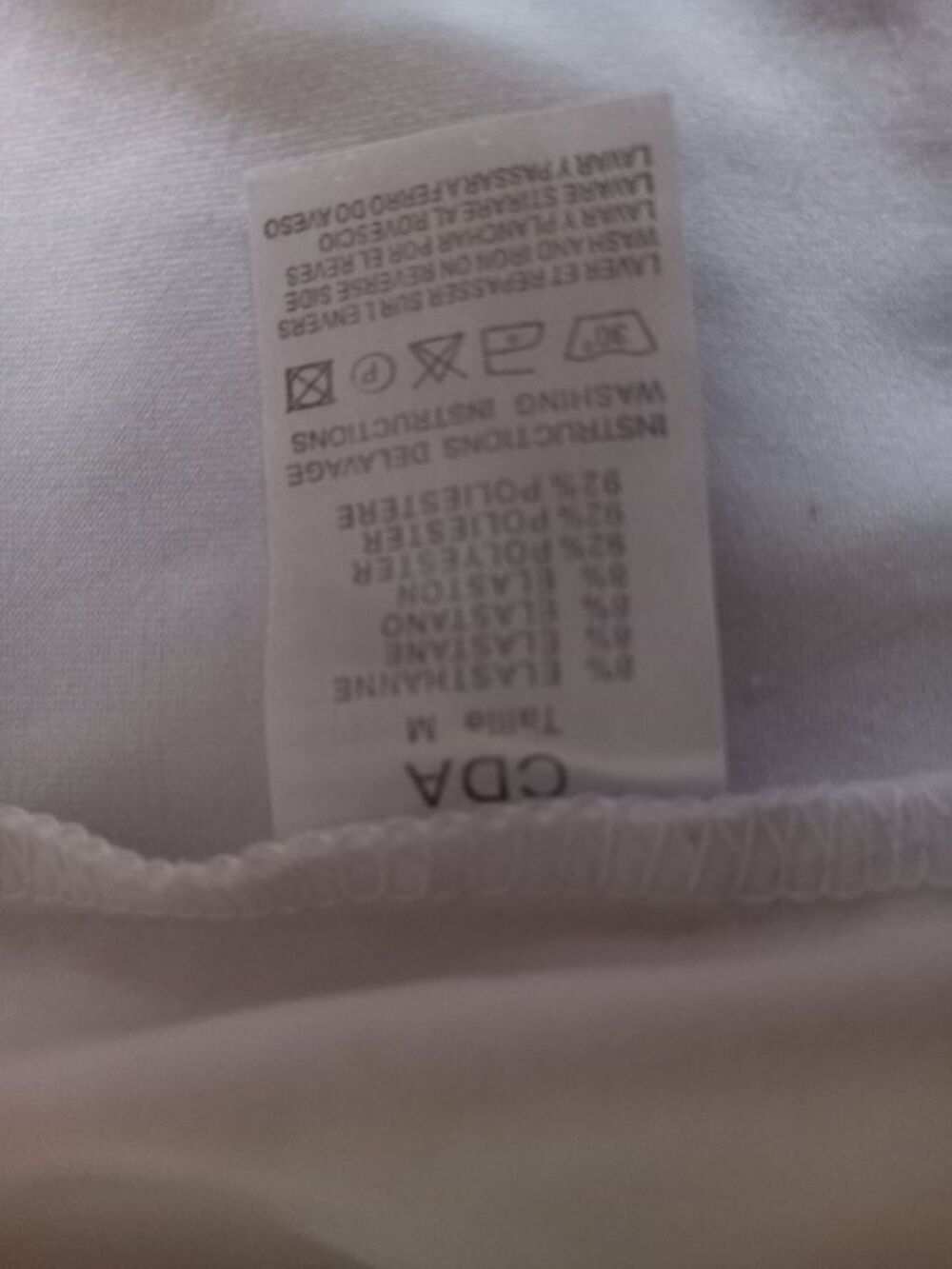 Tee-shirt manches courtes blanc et bleu taille M Vêtements