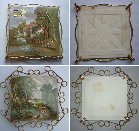 Deux dessous-plat vintage VILLEROY & BOCH Scènes champêtres 32 Loivre (51)