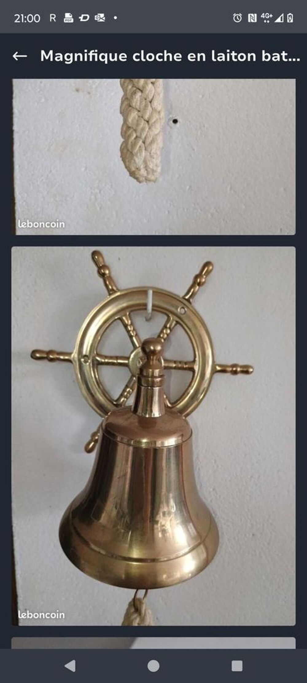magnifique cloche en laiton marine Décoration