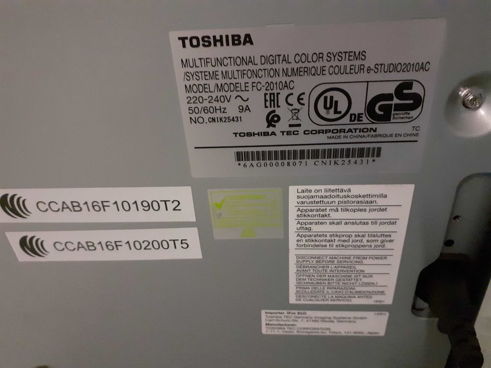   photocopieuse imprimante TOSHIBA  e studio 2010Ac 