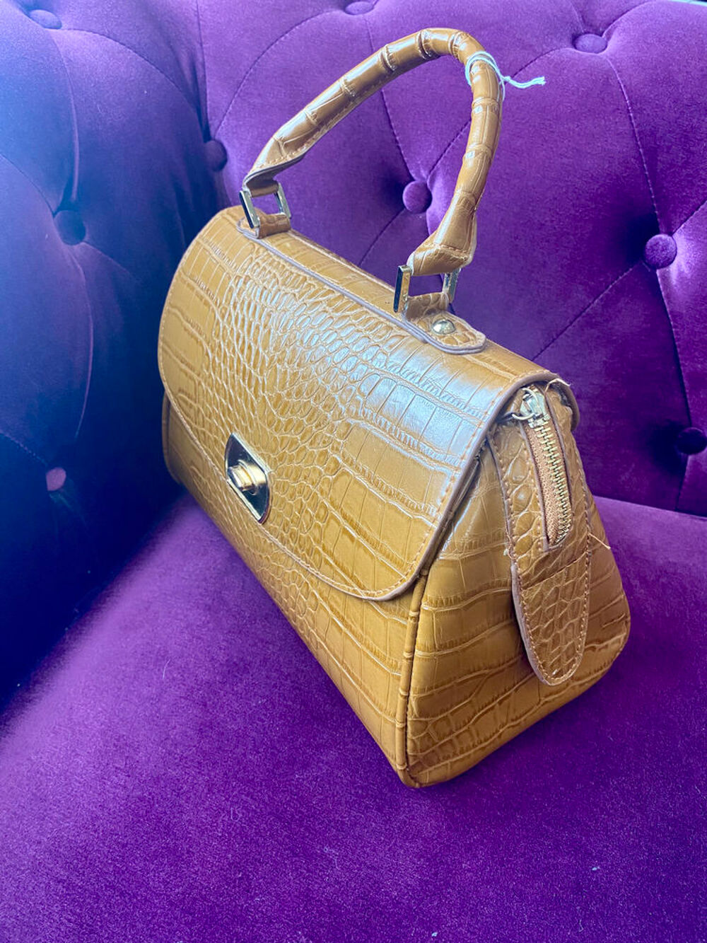 Sac &agrave; main moyen marron clair Maroquinerie