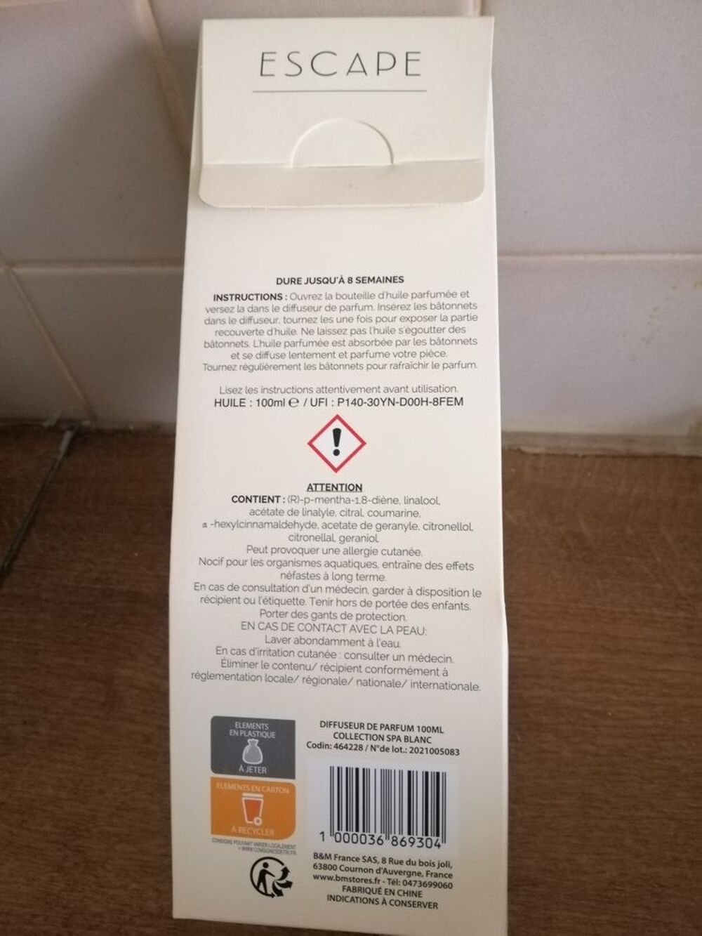 Diffuseur de Parfum "ESCAPE " NEUF Electroménager