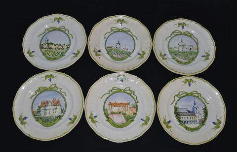 Assiettes dessert chteaux vignobles grands cpages  40 Orlans (45)