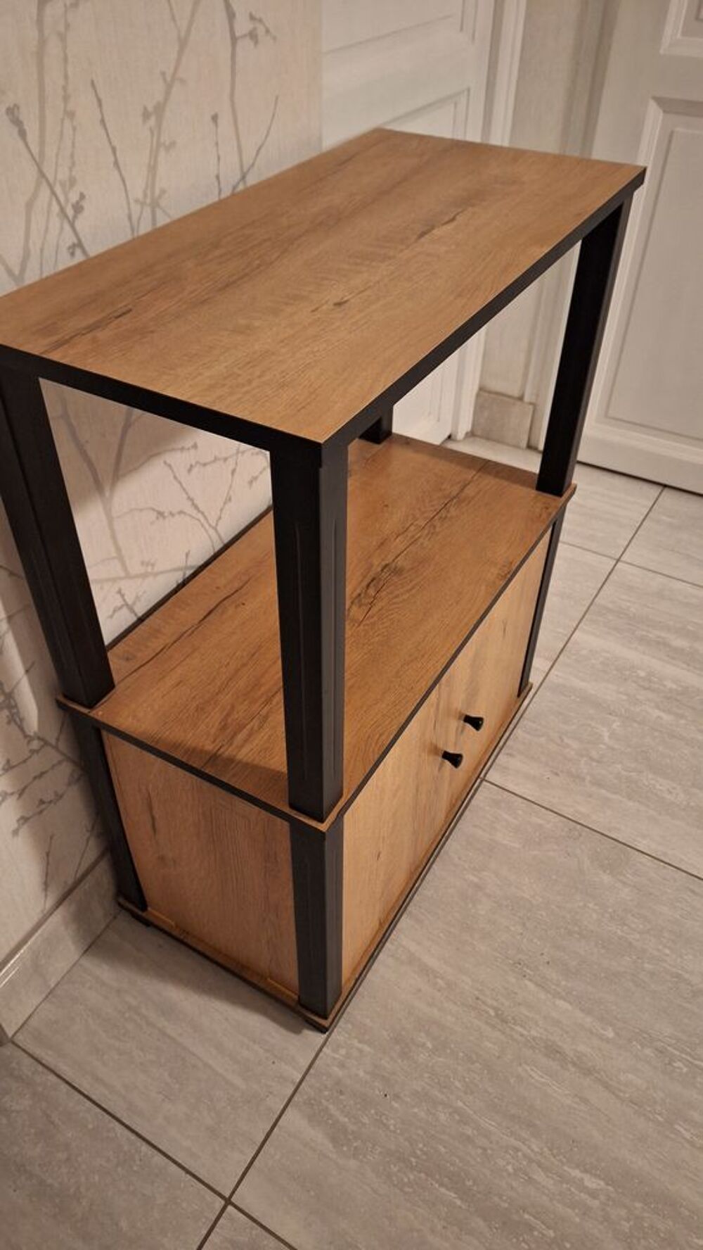 Joli meuble de rangement contemporain bois et noir Meubles