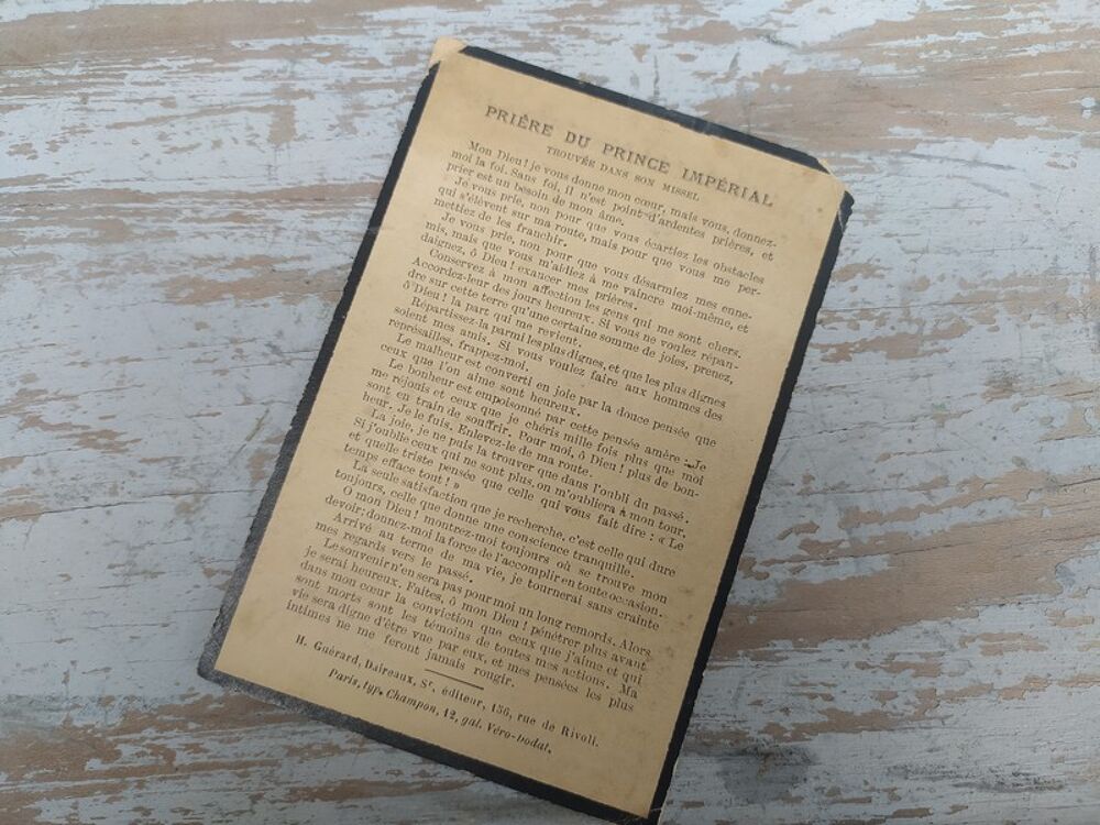 FAIRE-PART D&Eacute;C&Egrave;S Photo Prince Imp&eacute;rial Napol&eacute;on III ca1879 
