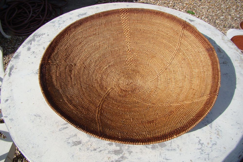 Grande corbeille ronde en rotin &Oslash; 57 cm Décoration