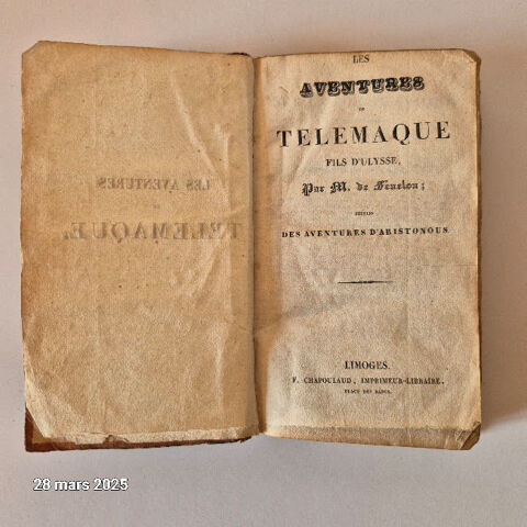 Les aventures de Telemaque, fils d'Ulysse, par M. F�nelon su 45 Saumur (49)