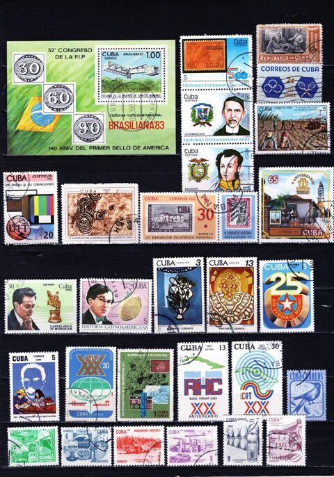 lot de 52 timbres de CUBA 3 Les �glisottes-et-Chalaures (33)