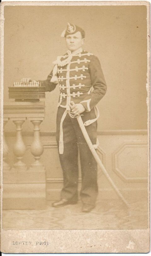 Cdv Photo Militaire avec Bandonon Photo Lortet  Paris 1870 1 Loches (37)