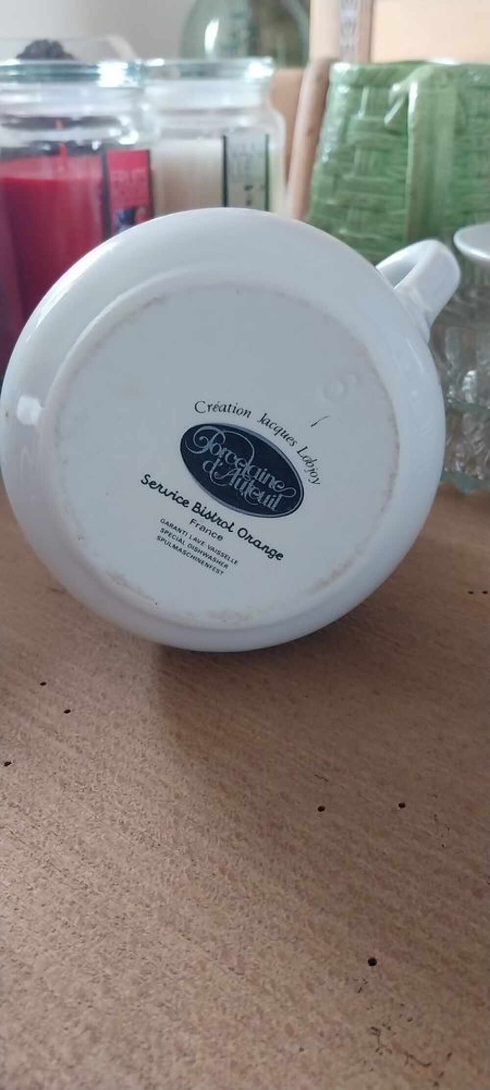 RARE Pichet caf&eacute; en porcelaine d'Auteuil bistrot Décoration