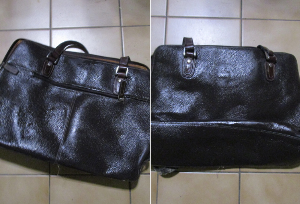 Sac &agrave; main noir Ritelle. Maroquinerie