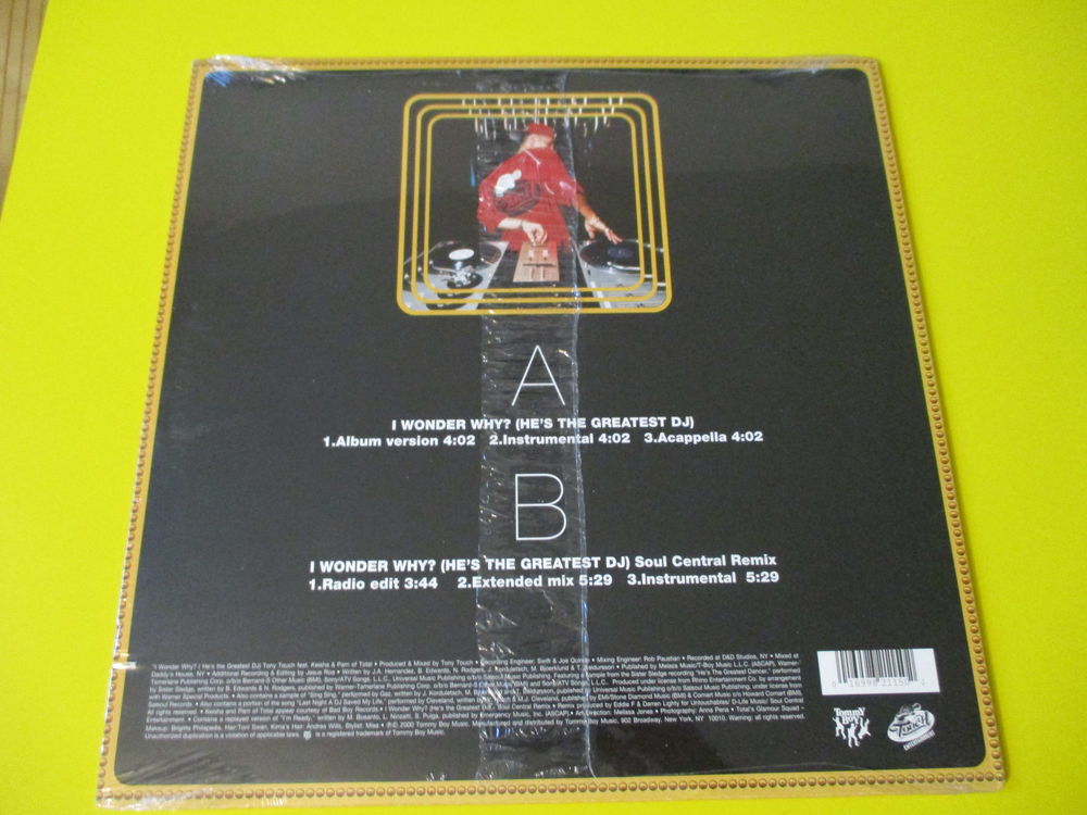 TONY TOUCH I WONDER WHY MAXI 45 TOURS NEUF
CD et vinyles