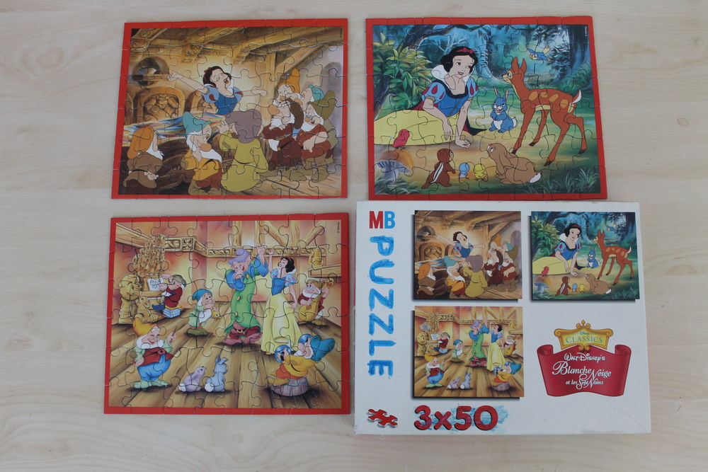 3 puzzlesx50P Disney Classic Blanche Neige &amp; les 7 nains Jeux / jouets