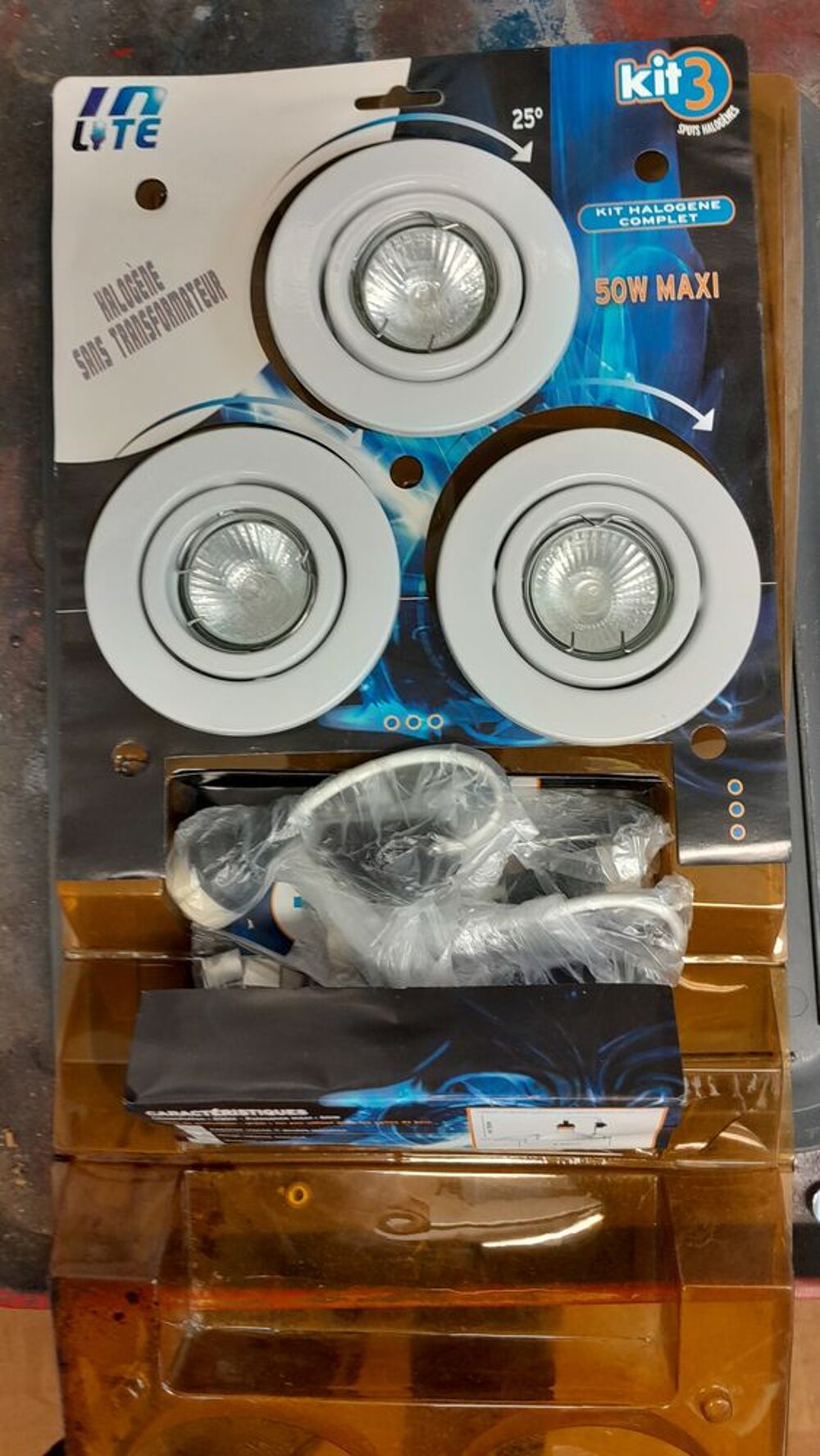 kit 3 spots halogenes argent 50w Bricolage