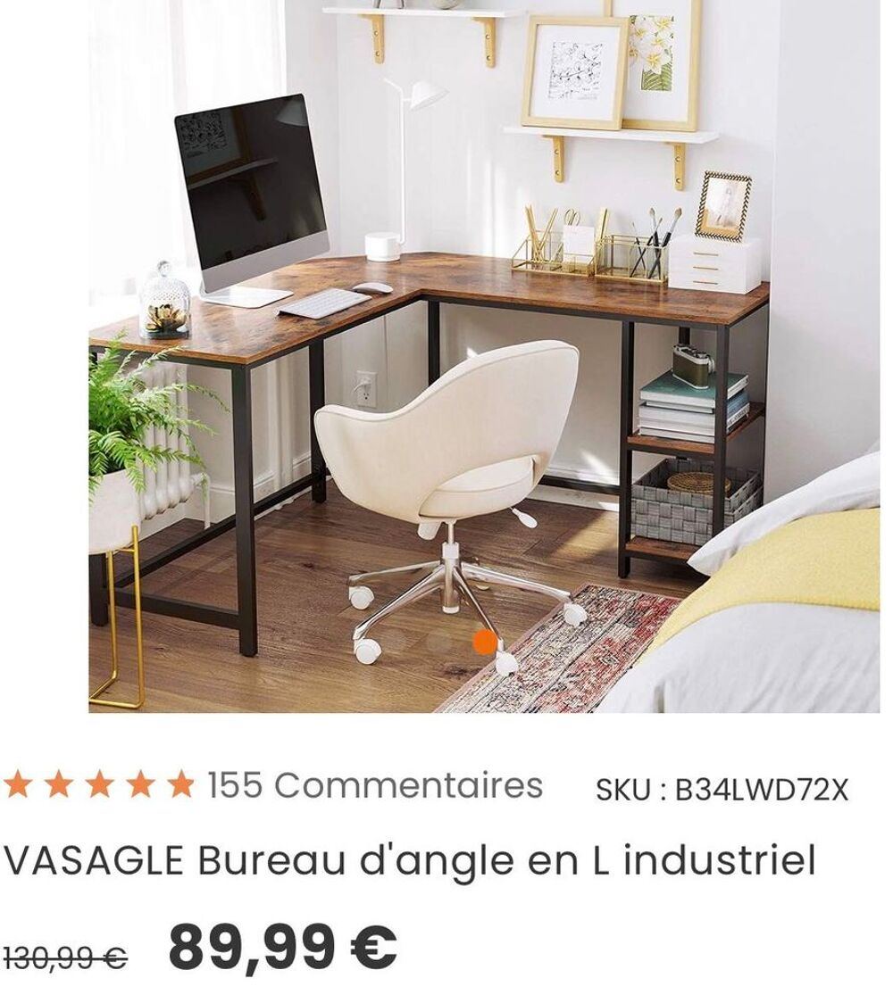 bureaux L bois Meubles