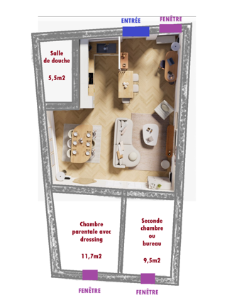  Appartement � vendre 3 pi�ces 71 m� Roanne