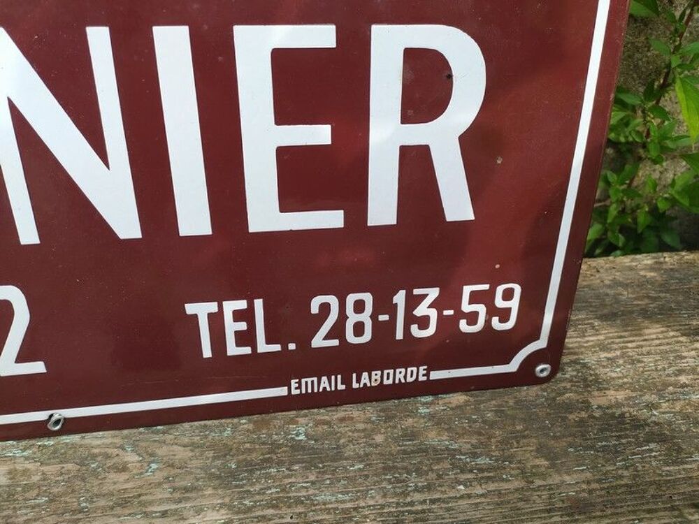 Ancienne Plaque &Eacute;maill&eacute;e Serrurerie H. Minier Le Mans 72 