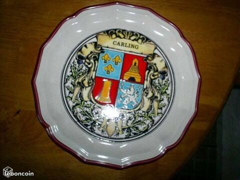 Assiette d�corative fa�ence et �maux de LONGWY, 40 Longeville-l�s-Saint-Avold (57)