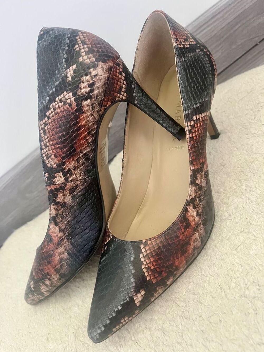 Escarpins python san marina cuir v&eacute;ritable T.37 Chaussures