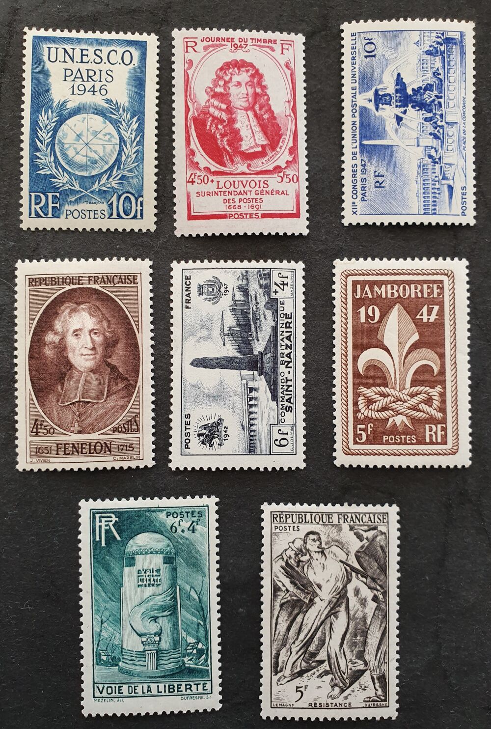 Entre 771 et 790 timbres avec charni&egrave;re 80c 
