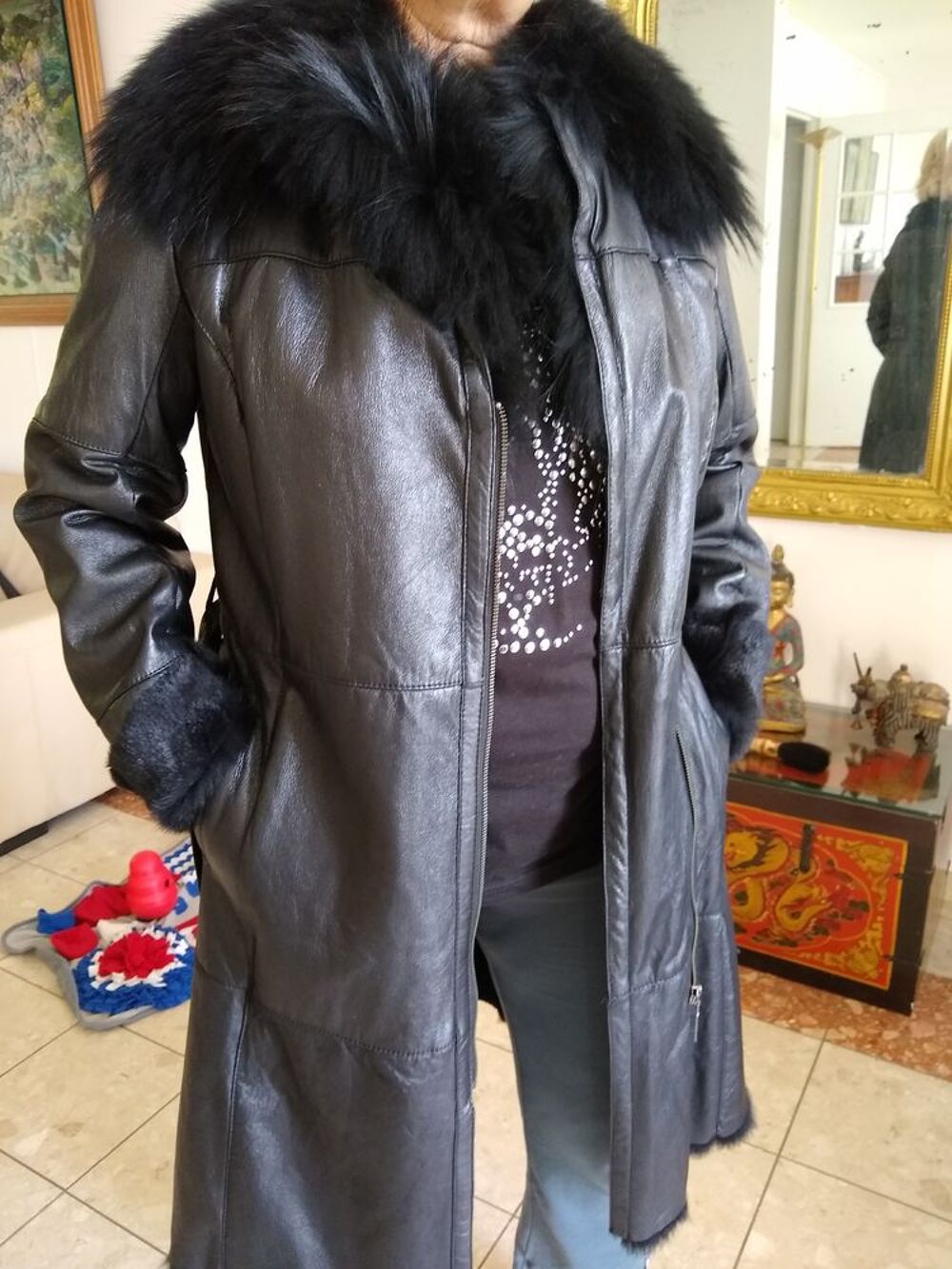TRENCH CUIR NOIR K-YEN Vêtements